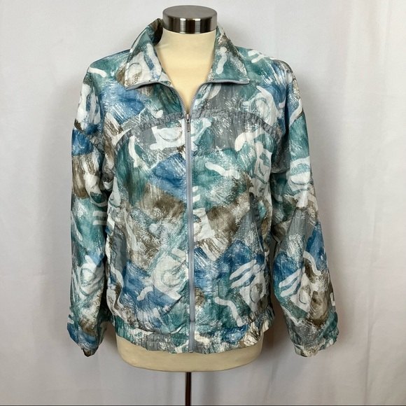 Rare Vintage 80s Fila Zip Up Windbreaker Abstract Print S - Picture 14 of 14